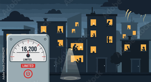 Electricity Meter Showing High Consumption Level.