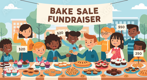 Children's Bake Sale Fundraiser with Delicious Treats and Prices