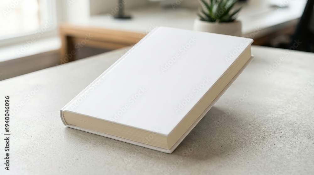 Fototapeta premium Blank paperback book mockup on table