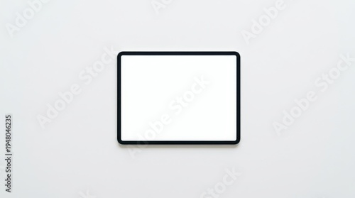 Minimalist tablet flatlay mockup with blank white screen