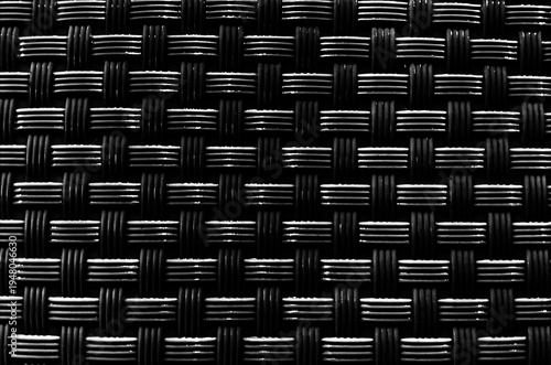 Canvas Print Black and white woven texture background