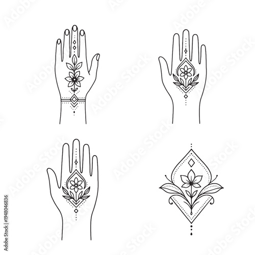 Minimal Modern Mehndi Tattoo