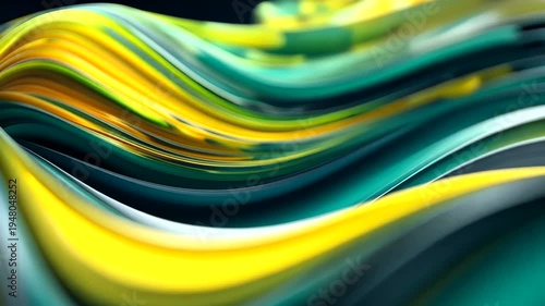 Vibrant yellow and green wavy abstract.