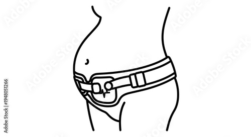 Pregnant Woman Wearing Pelvic Support Belt for Back Pain Relief