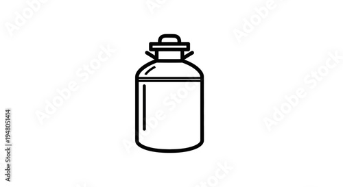 Simple Line Art Icon of a Milk Jug or Growler Container