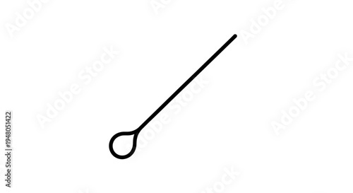 Simple Line Drawing of a Wire Loop Stirrer or Probe