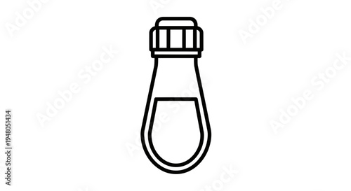 Simple Line Icon of a Laboratory Flask with Liquid