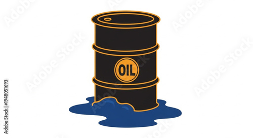Oil Barrel Leak - Environmental Hazard and Resource Depletion.