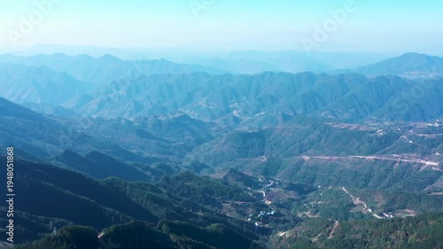 Wallpaper Mural 4K Aerial View of Majestic Mountain Ranges in Remote Depths Torontodigital.ca