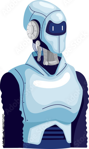 Digital humanoid robot worker for virtual assistant and technology vector