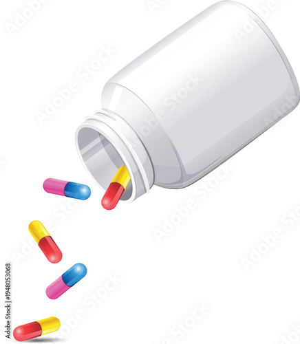Professional medical pill illustration for pharmaceutical and wellness design vector
