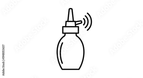 Medical Syringe Icon with Sound Waves Symbolizing Alert or Notification