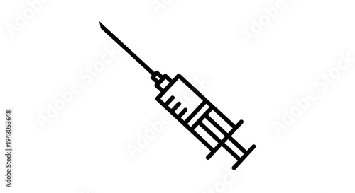 Medical Syringe Icon, Injection Needle, Healthcare and Vaccination Symbol