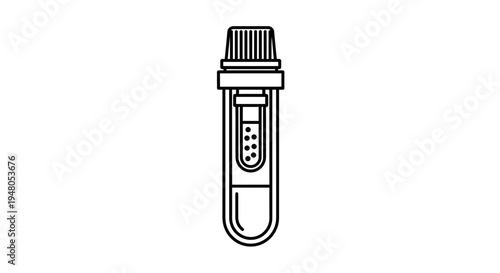 Medical Test Tube with Bubbles and Stopper - Scientific Research Icon