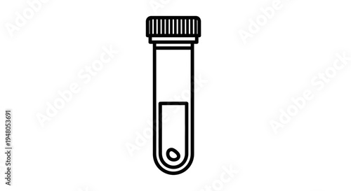 Medical Test Tube with Sample and Cap, Laboratory Equipment Icon