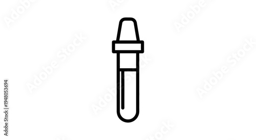 Medical Test Tube Icon, Laboratory Equipment, Scientific Research Symbol