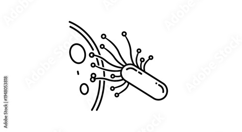 Microscopic Bacteria Cell with Nanotechnology Nanobots Attacking