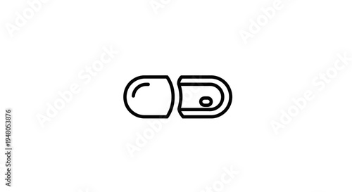Minimalist Icon of a USB Flash Drive, Data Storage Concept