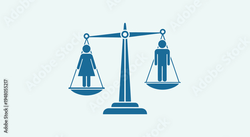 Balance Scale with Male and Female Figures.