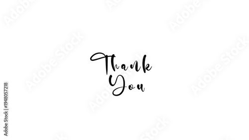 handdrawn thank you animation text on white background 