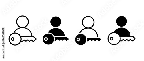 Key Icon Vector Set. Access, Password and Login Symbol