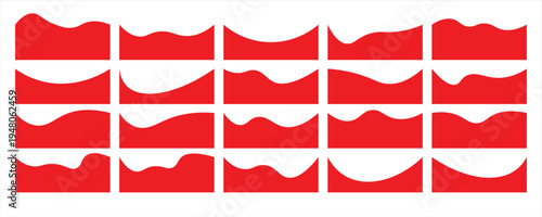 Dividers Shapes for Website Pictogram Set. Curve Lines, Drops Set of abstract design separator header and border for website and app. Different borders for website, banner, app, poster,  background .