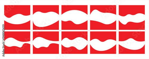 Dividers Shapes for Website Pictogram Set. Curve Lines, Drops Set of abstract design separator header and border for website and app. Different borders for website, banner, app, poster,  background .