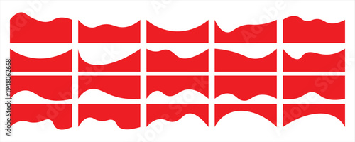 Dividers Shapes for Website Pictogram Set. Curve Lines, Drops Set of abstract design separator header and border for website and app. Different borders for website, banner, app, poster,  background .