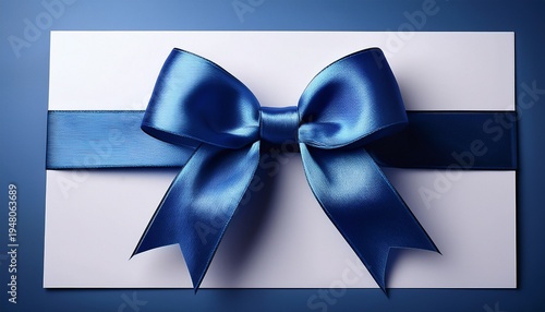 Elegant Blue Ribbon Bow Adorns A Blank Gift Certificate Template Waiting To Be Customized With A Special Message Or Occasion Perfect For Any Celebration