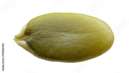 Isolated healthy vibrant green pepita, a delicious snack and cooking ingredient.
