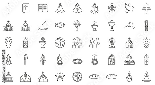 A collection of religious and cultural icons.