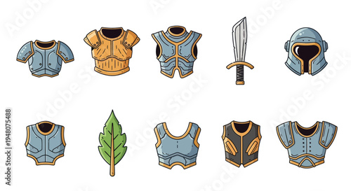 Cartoon armor and weapon set