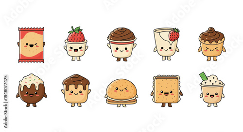 Cartoon food characters collection