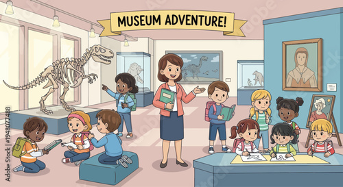 Children's Museum Adventure: Kids Learning About Dinosaurs and History