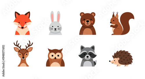 Cartoon forest animals collection