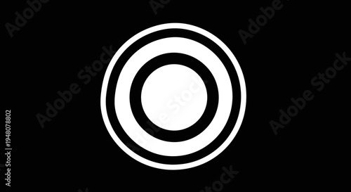 Concentric Circles White on Black.