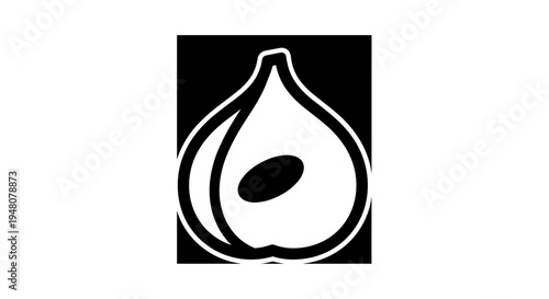 Garlic Clove Simple Black White Logo.