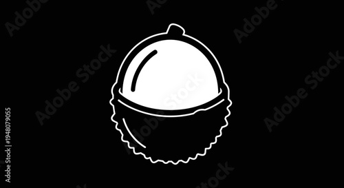 Simple Line Drawing of Dish.