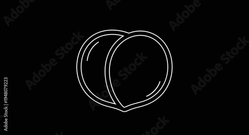 Simple Peach Line Art Illustration.