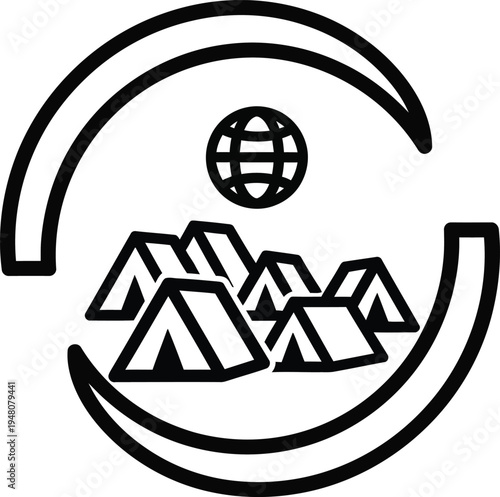 eco friendly camping symbol