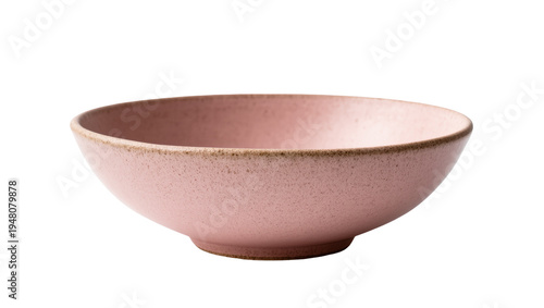 Принти на полотні Isolated stylish rustic pink ceramic stoneware bowl for minimalist kitchen and d