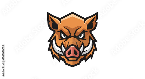 Cartoon Wild Boar Head.