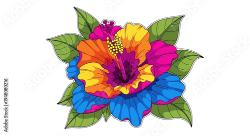Colorful Flower Illustration Art.