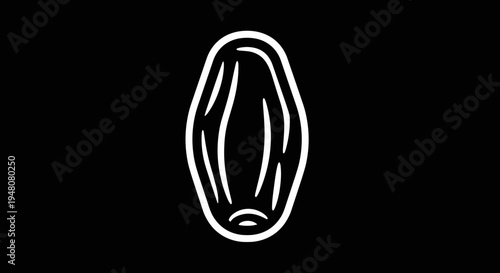 White Pistachio Nut on Black Background.