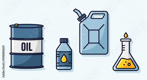 Oil and Petroleum Products - Barrel, Can, Bottle, and Flask.