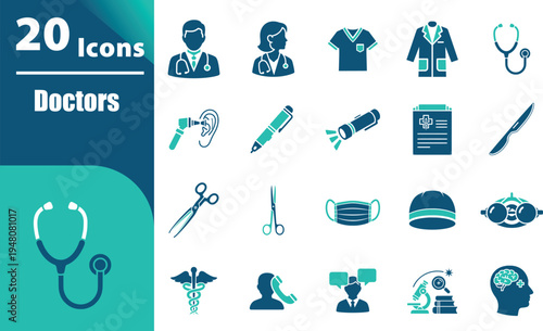 Doctors Medical Icons and Symbols.