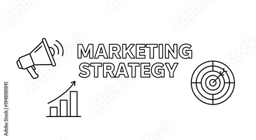 Set of 3 marketing strategy icons vector