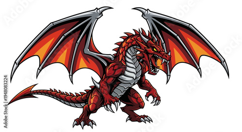 Dragon Fantasy Creature Illustration.