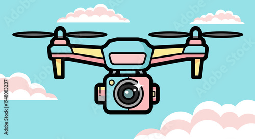Drone With Camera Flying.