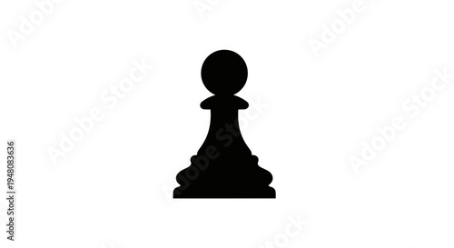 Black Chess Pawn Piece Closeup.